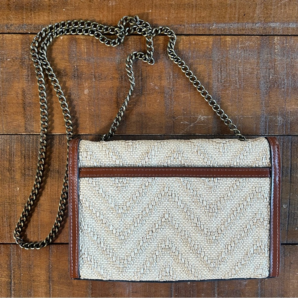 Patricia Nash Giada Natural Woven Turnlock Crossbody Purse - Picture 5 of 7